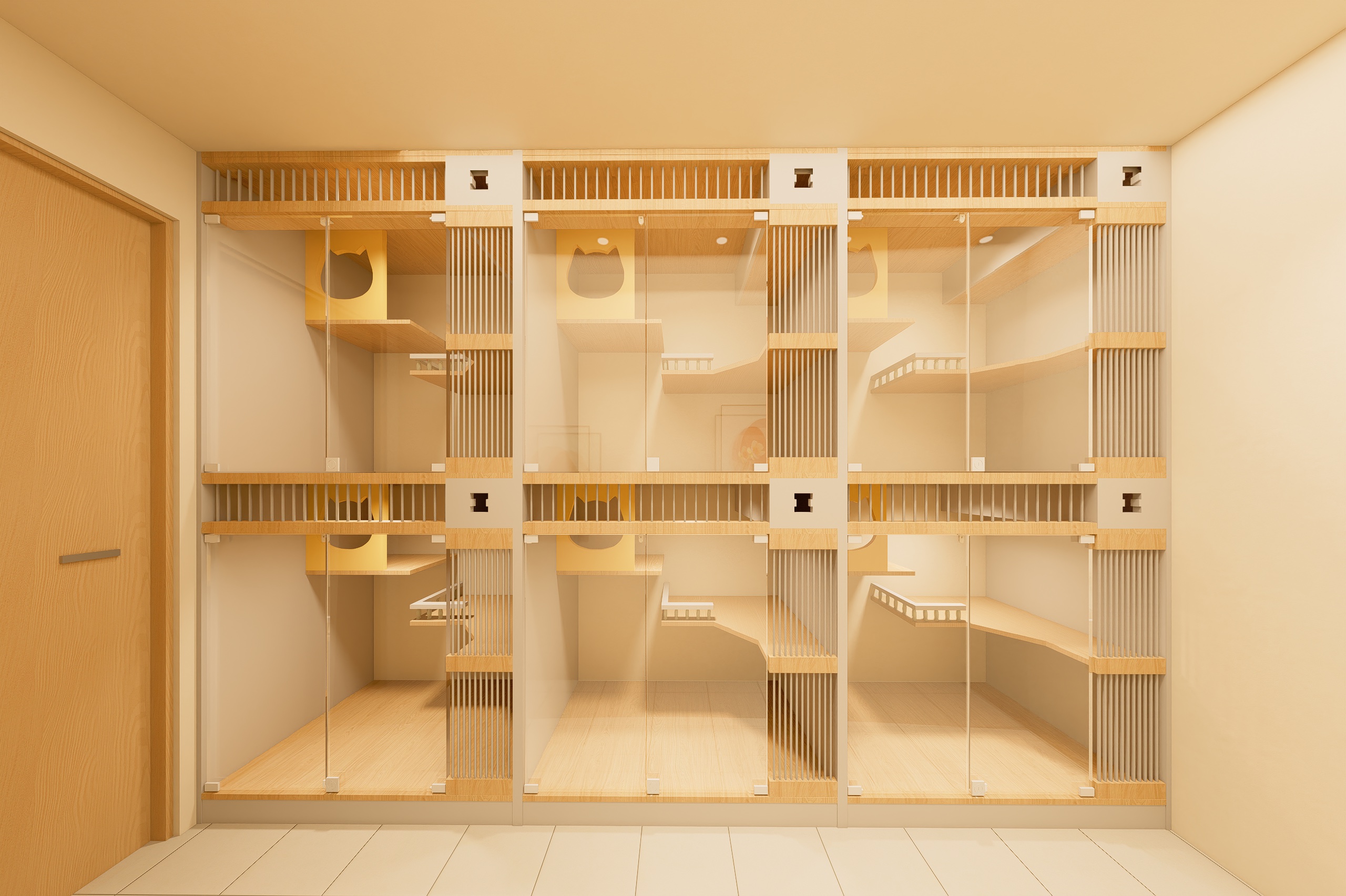 Single Room cat cabinet architectural render