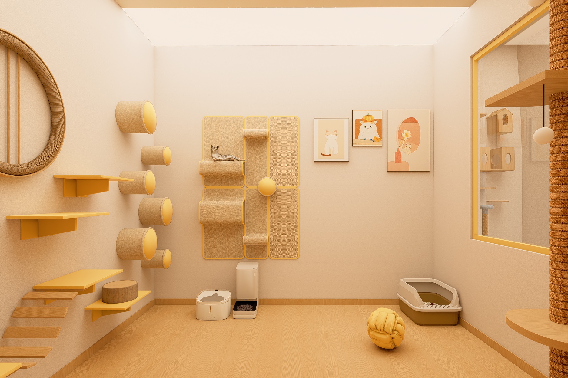 Luxury Suite cat room architectural render