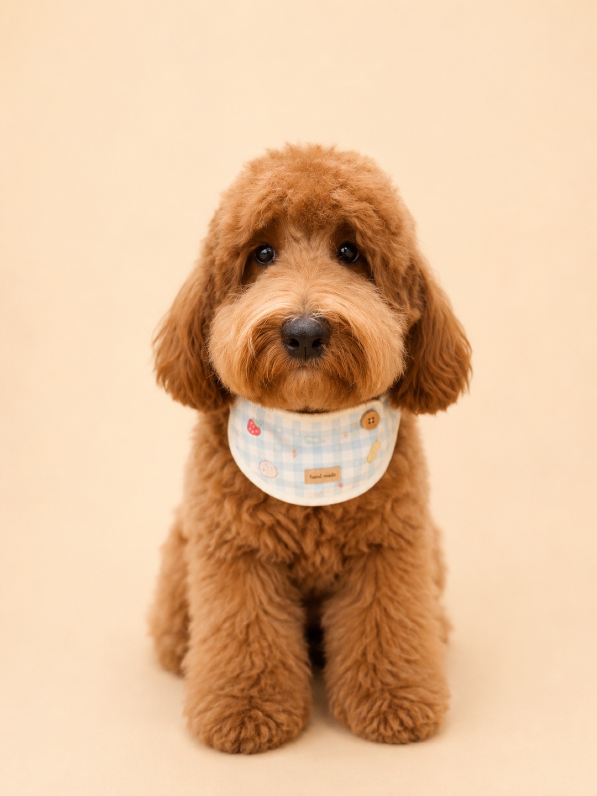 Groomed red doodle client