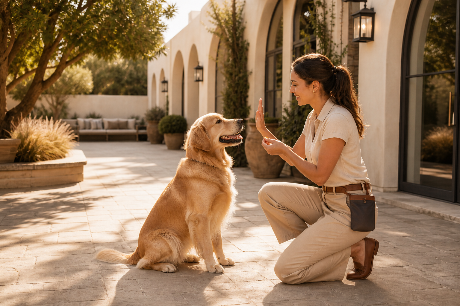Professional dog training session